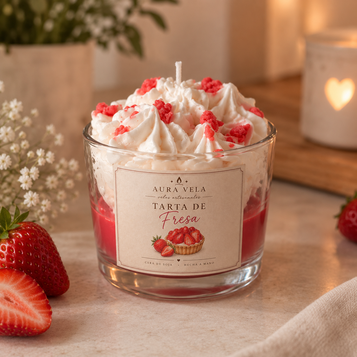 Vela Tarta de Fresa